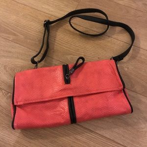 Hot Pink & Black Crossbody Clutch